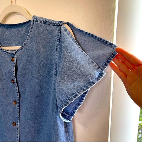 Noracora NWT Denim Jean mini Dress Button up front| Split Sleeves Size XL - Picture 7 of 11